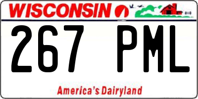 WI license plate 267PML