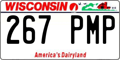 WI license plate 267PMP
