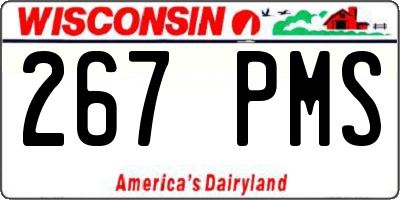 WI license plate 267PMS