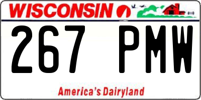 WI license plate 267PMW