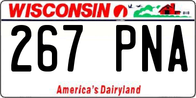 WI license plate 267PNA
