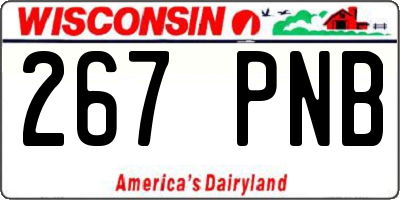 WI license plate 267PNB