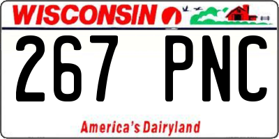 WI license plate 267PNC