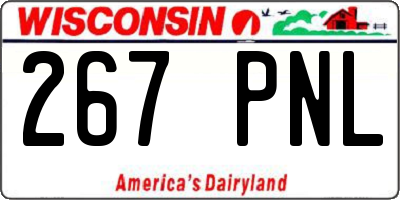 WI license plate 267PNL