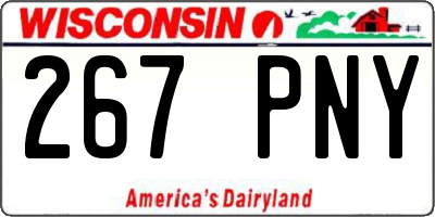 WI license plate 267PNY