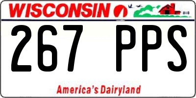 WI license plate 267PPS