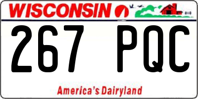 WI license plate 267PQC