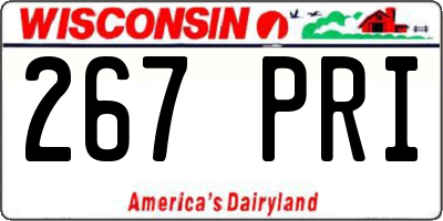 WI license plate 267PRI