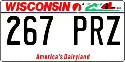 WI license plate 267PRZ