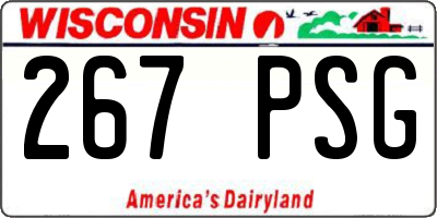 WI license plate 267PSG
