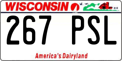 WI license plate 267PSL