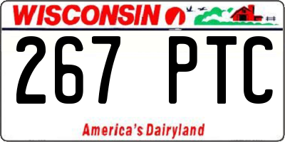 WI license plate 267PTC
