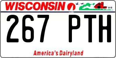 WI license plate 267PTH
