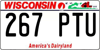 WI license plate 267PTU