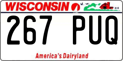 WI license plate 267PUQ
