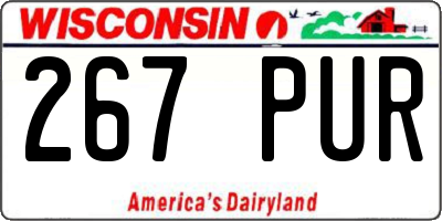 WI license plate 267PUR