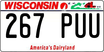 WI license plate 267PUU