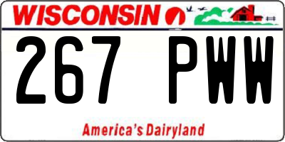 WI license plate 267PWW