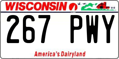 WI license plate 267PWY