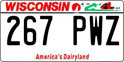 WI license plate 267PWZ