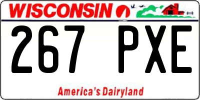 WI license plate 267PXE