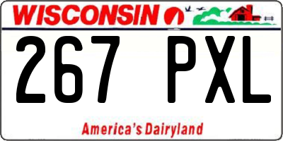 WI license plate 267PXL