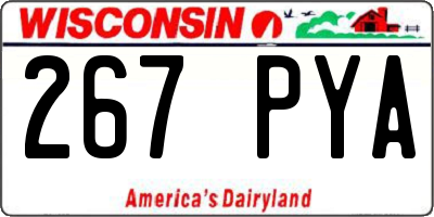 WI license plate 267PYA