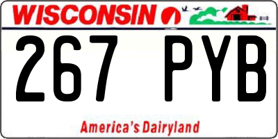 WI license plate 267PYB