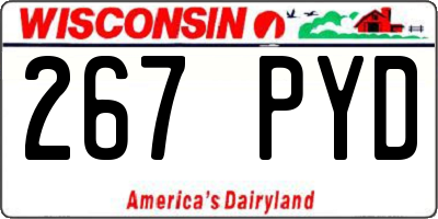 WI license plate 267PYD