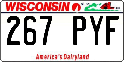 WI license plate 267PYF