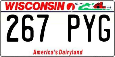 WI license plate 267PYG