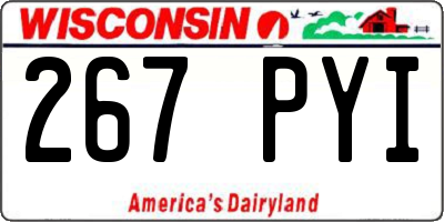 WI license plate 267PYI
