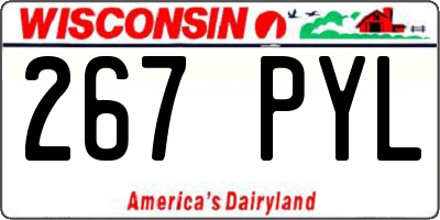 WI license plate 267PYL