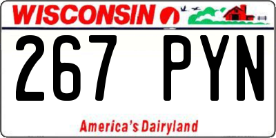 WI license plate 267PYN