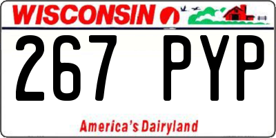 WI license plate 267PYP