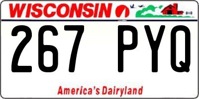 WI license plate 267PYQ