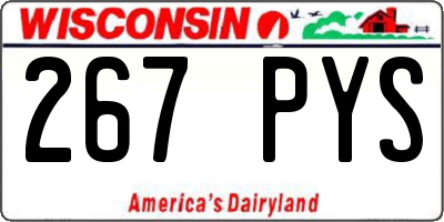 WI license plate 267PYS