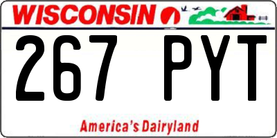 WI license plate 267PYT