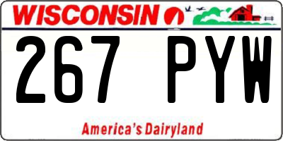 WI license plate 267PYW