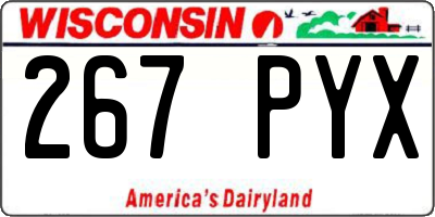 WI license plate 267PYX