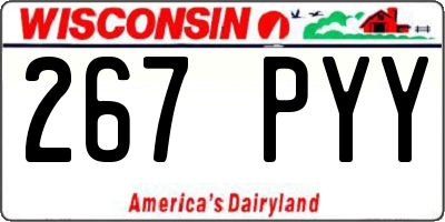 WI license plate 267PYY