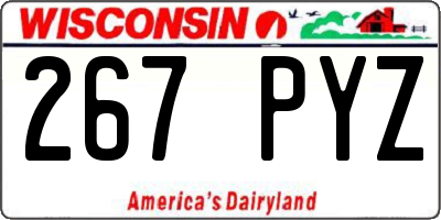 WI license plate 267PYZ