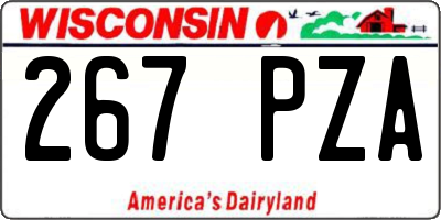 WI license plate 267PZA