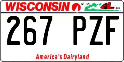 WI license plate 267PZF