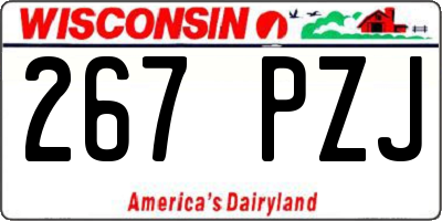 WI license plate 267PZJ