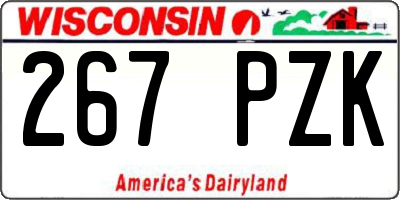 WI license plate 267PZK