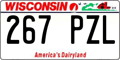 WI license plate 267PZL