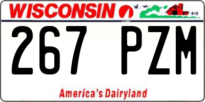 WI license plate 267PZM
