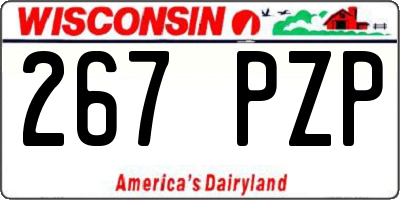 WI license plate 267PZP