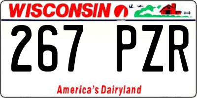 WI license plate 267PZR